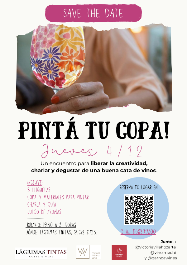Producto - Pintá tu copa! Encuentro de Pintura y Vino en Lágrimas Tintas