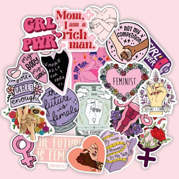 Producto - Pack 20 Stickers Vinilo Uv Premium - Feminista