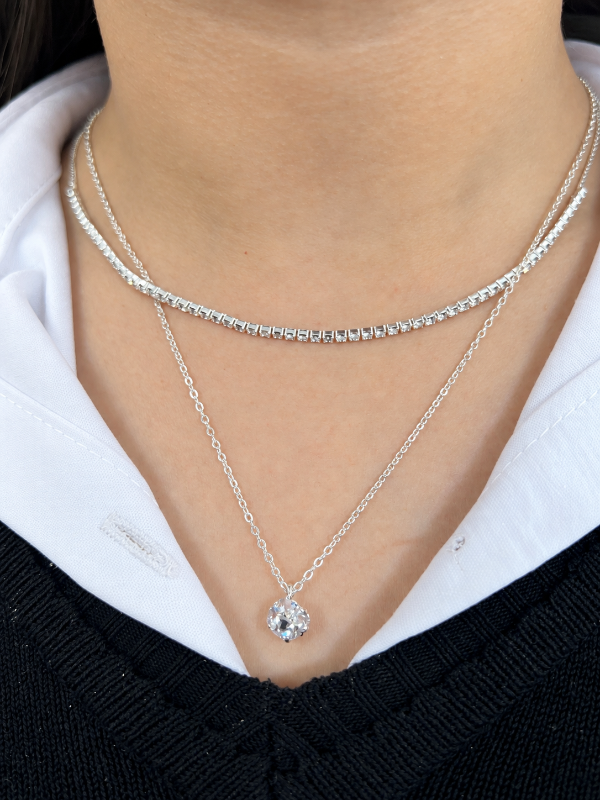 Producto - Cadena acero doble con cristal