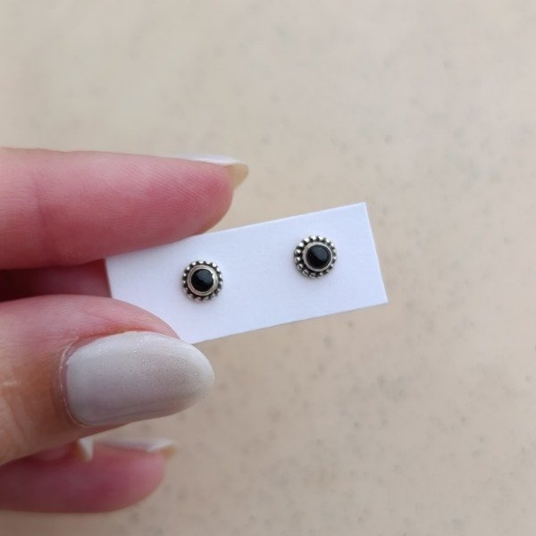 Producto - AROS DE PLATA 925 Y ONIX