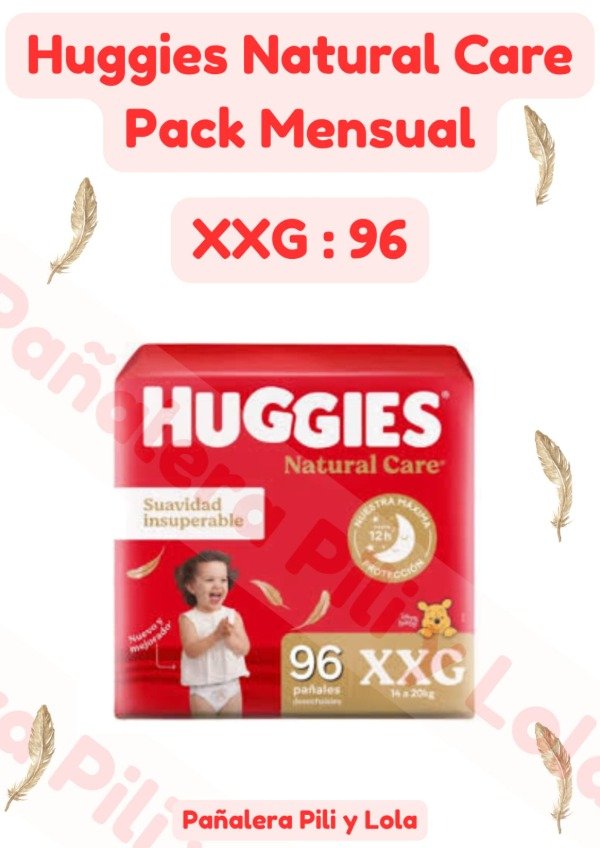 Producto - Huggies Natural Care Pack Mensual XXG x96