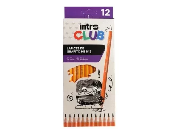 Producto - UT12022 LAPICES PINTO GRAFITO INTRO CLUB HB N2 X12 UNIDADES