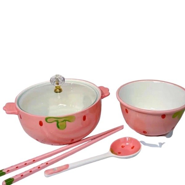 Producto - BOWL FRUTILLA CON TAPA DE VIDRIO