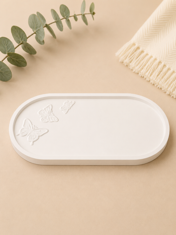 Producto - Bandeja oval YEso MAriposa
