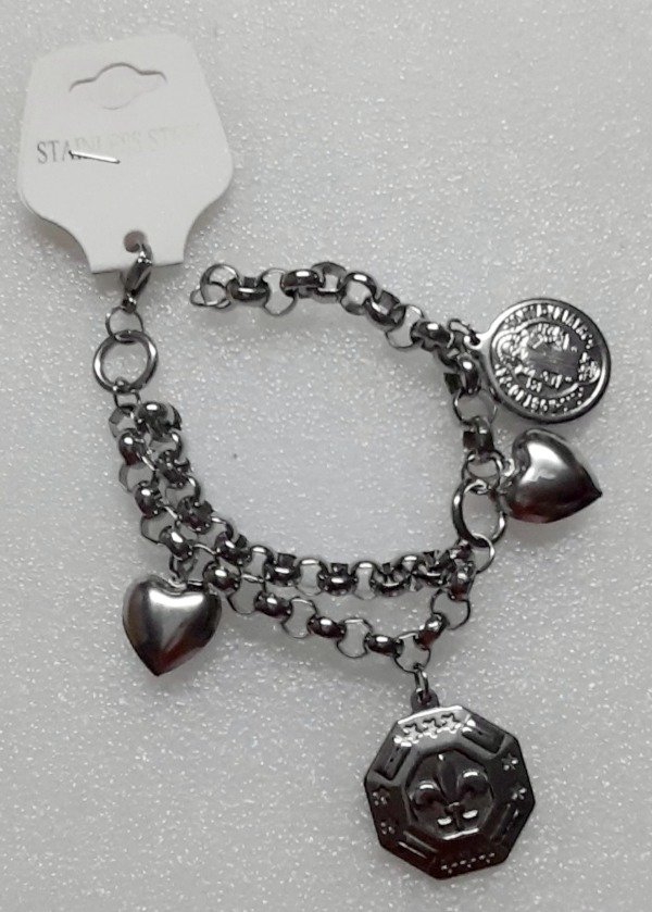 Producto - Pulsera rolon de acero con dijes DNB 9/25