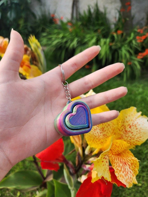 Producto - Llavero Clicker corazón Anti Estrés Tricolor