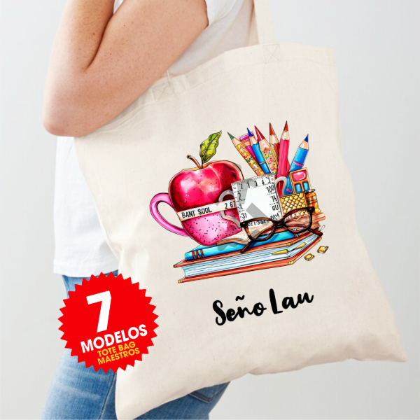 Producto - Plantillas Tote Bags Día del Maestro Seño Maestra Profe Sublimar DTF #BM103