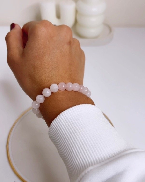 Producto - Pulsera cuarzo rosa elástica (8mm)