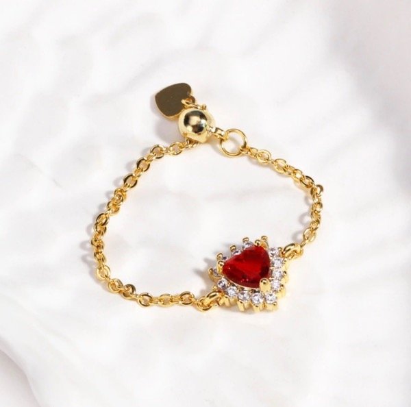 Producto - Anillo Dark Coquette Red-Cobre esterlina S925 regulable