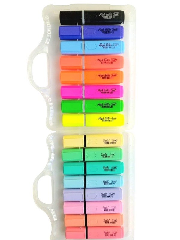 Producto - Valija con 16 Resaltadores Trabi - Flúo y Pastel