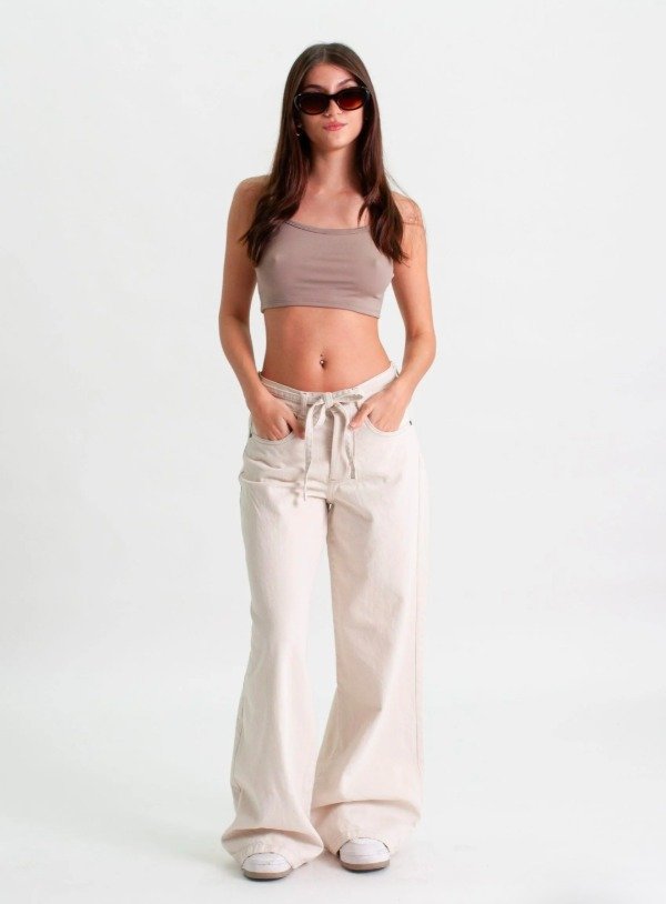 Producto - Wide leg natural con cinto (W75)