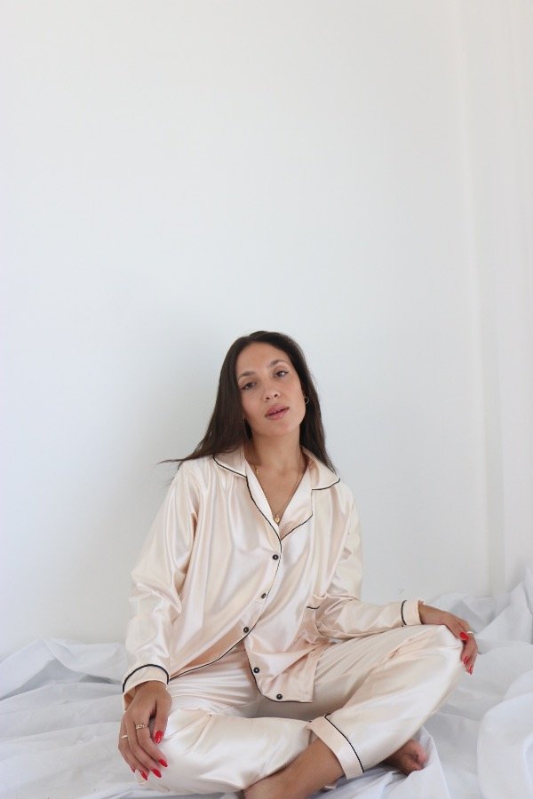 Producto - COMBO SATÉN pijama + bata champagne - 3