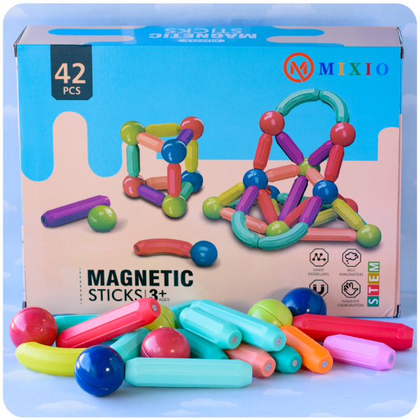 Producto - Magnetic Sticks 42 Piezas - Set de Construcción Magnética STEM
