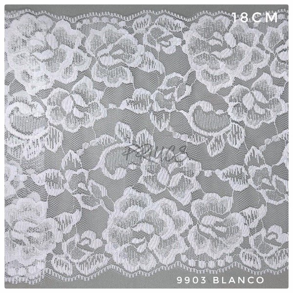 Producto - 9903 PUNTILLA ELASTIZADA BLANCA 18 cm