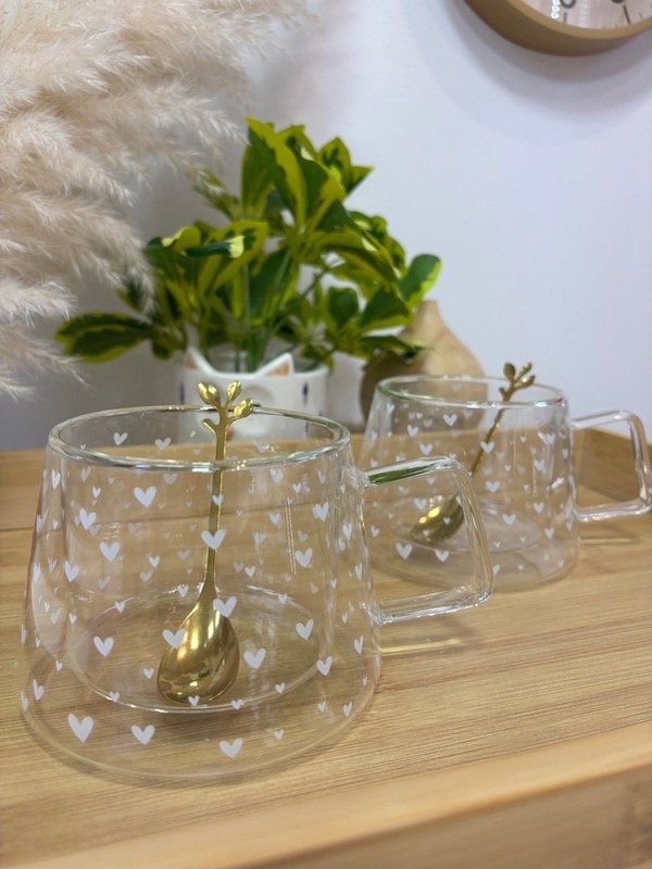 Producto - Taza Doble Vidrio White