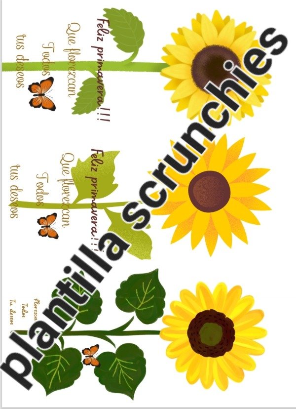 Producto - Plantilla scrunchies flores amarillas