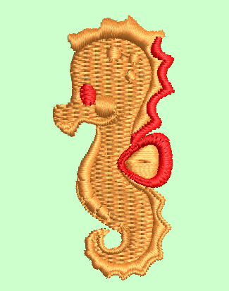Producto - Matriz Caballito de Mar para diseños infantiles JEF PES DST HUS EXP SEW Y SINGER