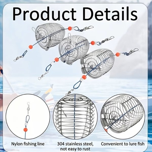 Producto - Linea de Fondo Cestillo Cebador Acero Inoxidable Tamaño S Carpa Boga - 11