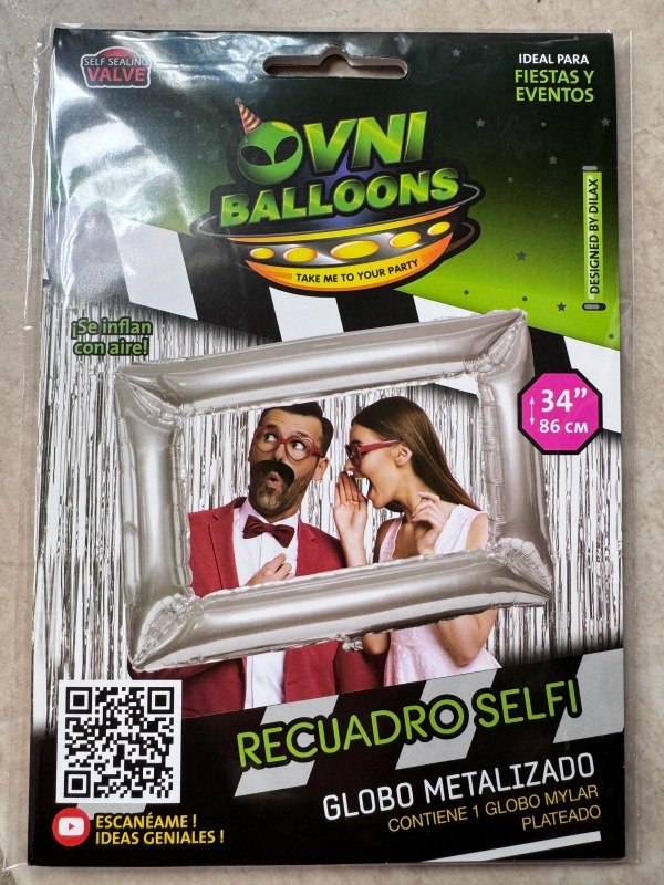 Producto - Globo Marco Selfie Plateado 34" 86cm  x1