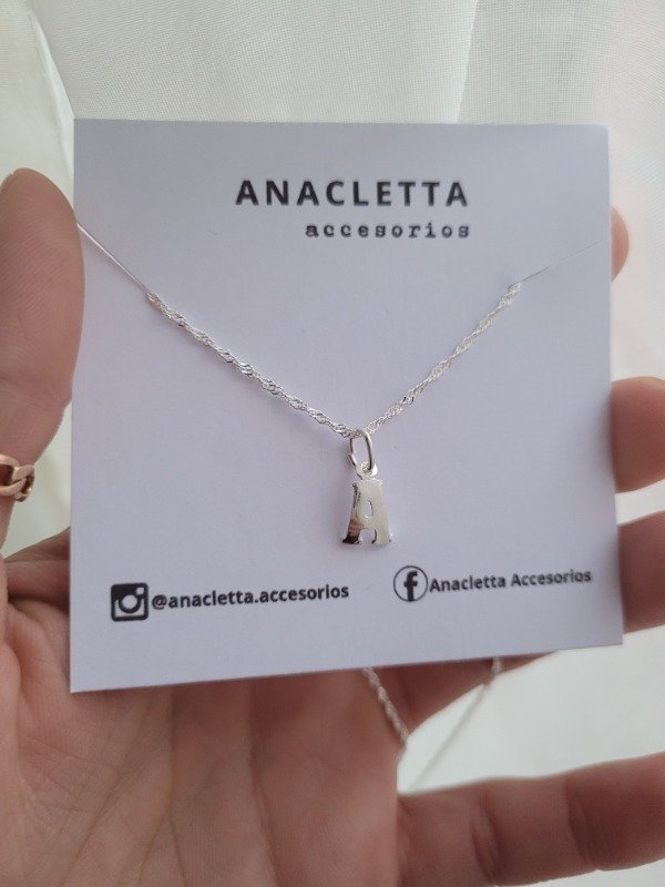Producto - Gargantilla inicial A curva Plata 925 - 40 cm