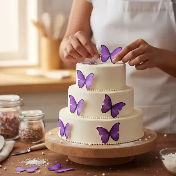 Producto - Mariposas comestible LILA pack x12Un