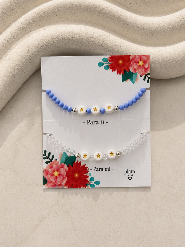 Producto - PULSERA CON BOLITAS DE PLATA Y CRISTALES PARA COMPARTIR 0026