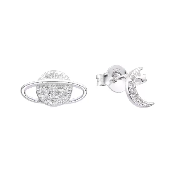 Producto - Aros Pasantes Luna y Saturno (Impar) - 0