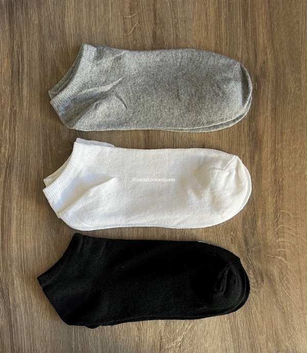 Producto - Soquete Lisos, X12 PARES BLANCO, NEGRO, GRIS