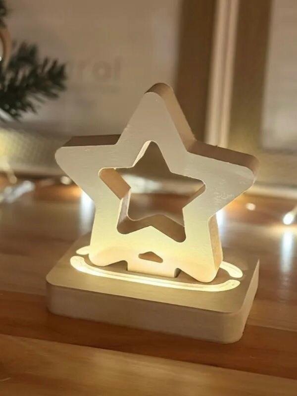 Producto - Adorno Navideño Base Con Luz Led Mdf Incluye Pila