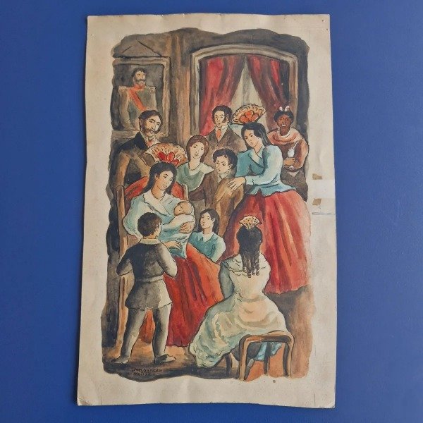 Producto - Melgarejo Muñoz, Wladimiro - Escena de interior, acuarela - 1