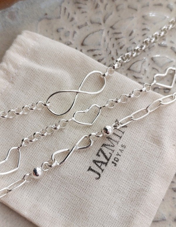 Producto - Pulsera Plata 3 corazones - 2