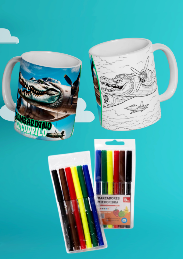 Producto - TAZAS DE POLIMERO PARA COLOREAR+MARCADORES