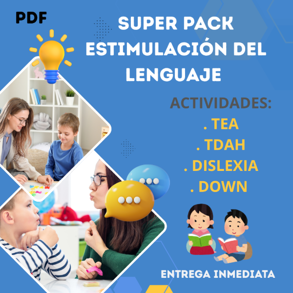 Producto - ESTIMULACION  DEL LENGUAJE + APOYO AUTISMO + TDAH + TEA + SINDROME DE DOWN