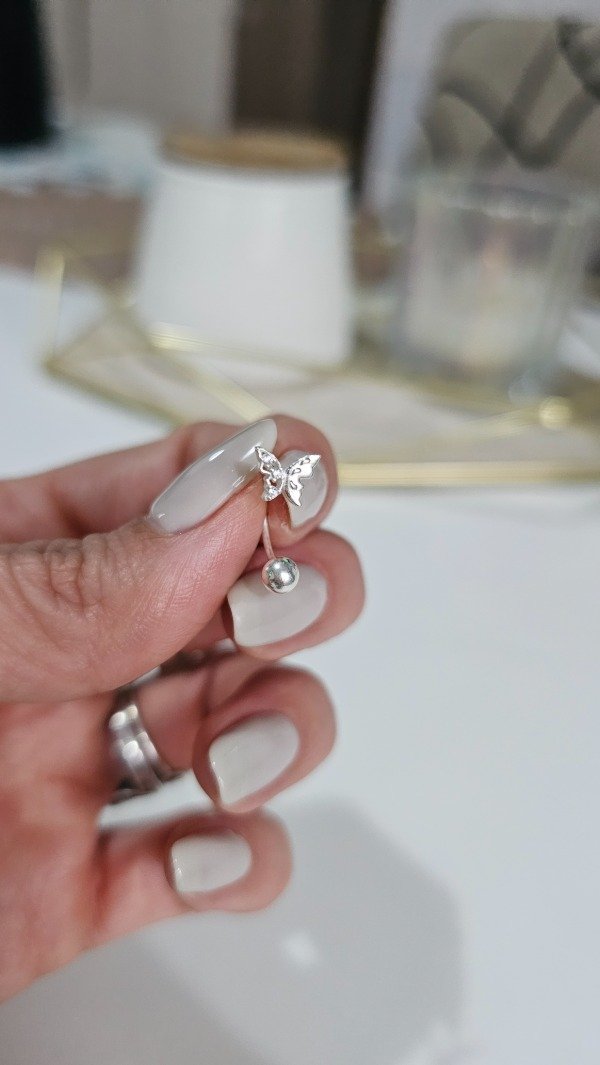 Producto - Piercing para ombligo mariposa. Plata
