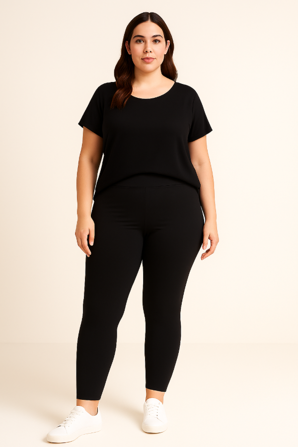Producto - Calza Lycra Negra Sin Friza Talles Grandes