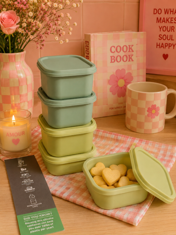 Producto - Set x4 recipientes hermetico silicona