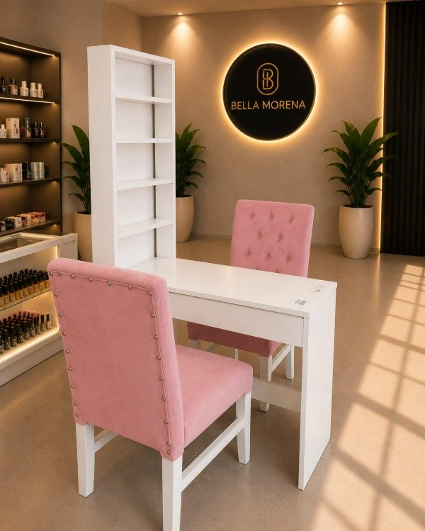 Producto - Mesa + Esmaltero + 2 Sillas Pana Capitone - 1