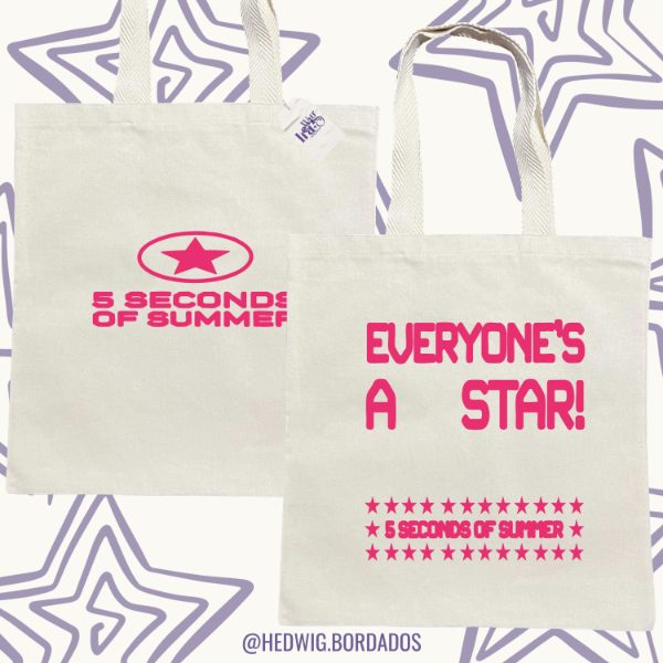 Tote bag 5sos star logo doble estampa