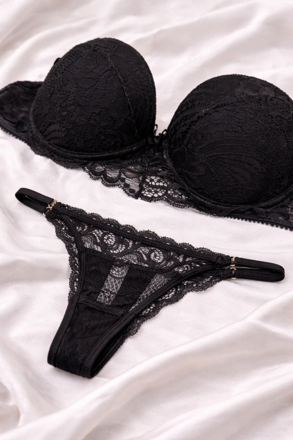 Producto - CONJUNTO ENCAJE - NEGRO
