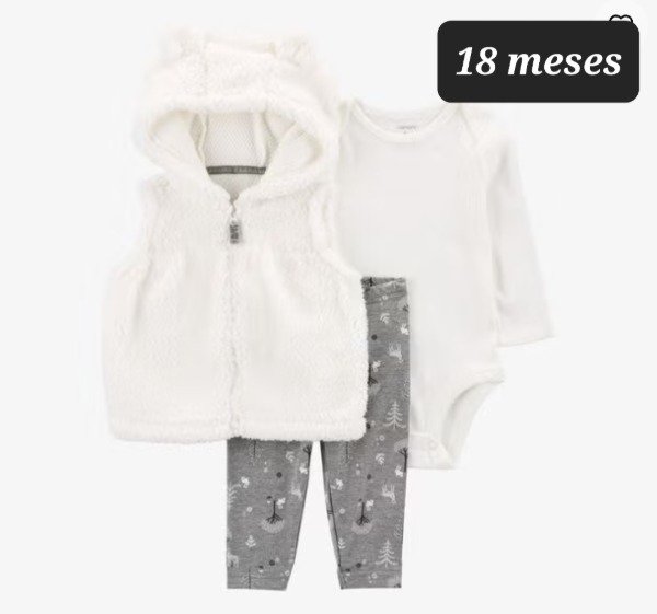 Producto - Trio carters chaleco body y pantalon talle 18 meses blanco