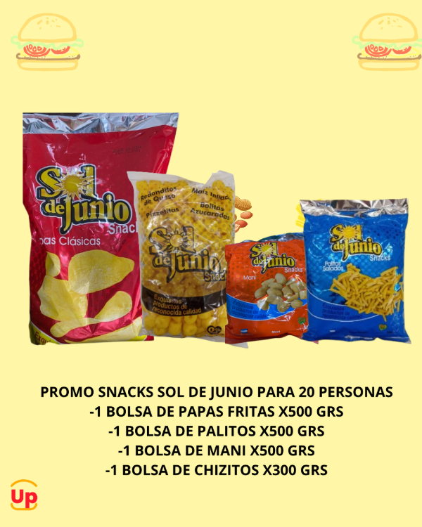 Producto - 1 COMBO DE SNACKS MARCA SOL DE JUNIO PARA 20 PERSONAS