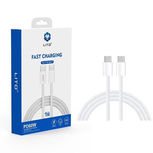 Producto - Cable Mallado Carga Rapida y Datos Pd 60w Lito Tipo C A Tipo C 1M