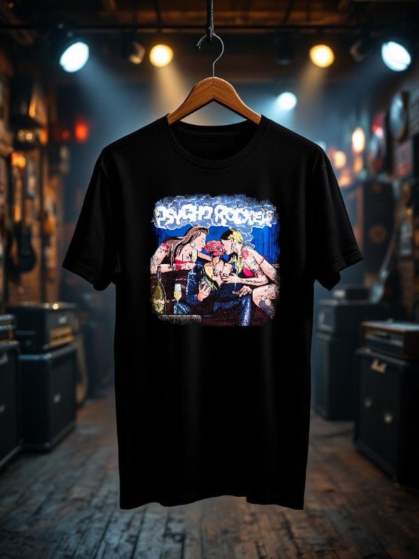 Producto - Remera Negra Lagarto Negro Psycho Rocker