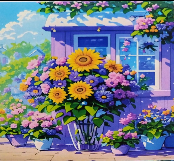 Producto - Kit de pintura por diamante cabaña 30x40cm