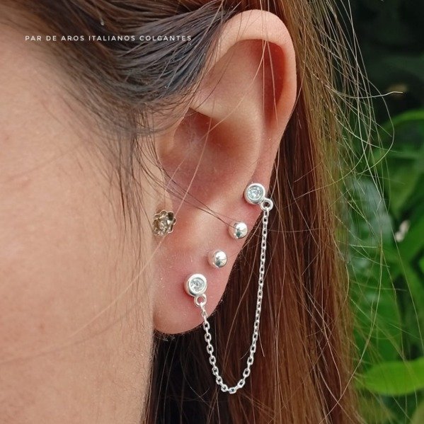Producto - Par de aros italianos colgantes susanita