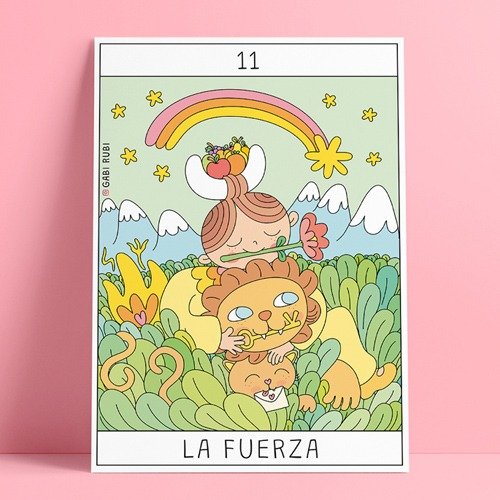 Producto - POSTAL TAROT 11 : LA FUERZA