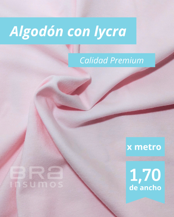 Producto - Algodón con Lycra Premium 1,7 m de Ancho - Rosa (x Metro)