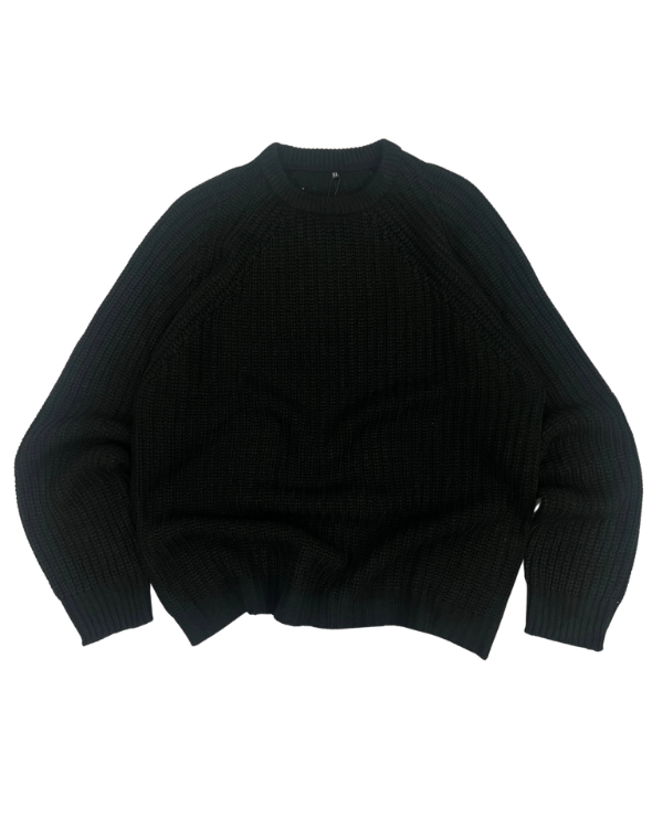 Producto - sweater cuello redondo tejido negro