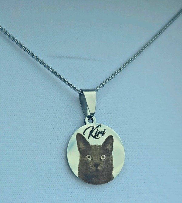 Producto - Collar con dije de 20x20mm Acero Plateado