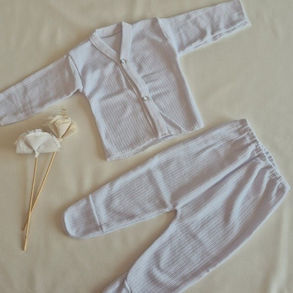Producto - Conjunto batita y ranita RN blanca